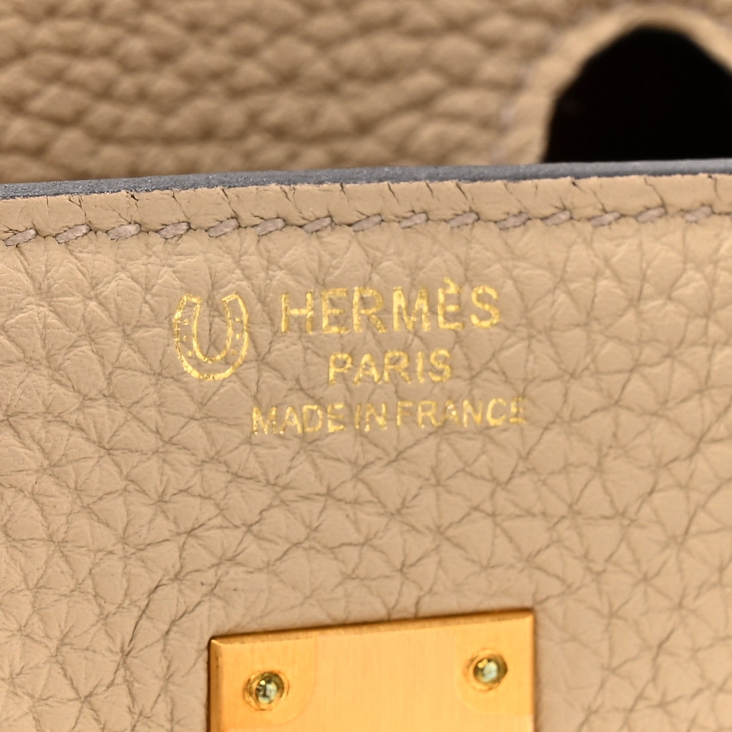 Togo Horseshoe Birkin 25 Trench Gold