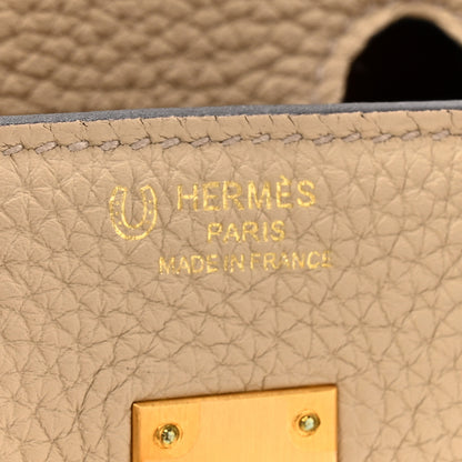 Hermes Togo Horseshoe Birkin 25 Trench Gold 6 of 12