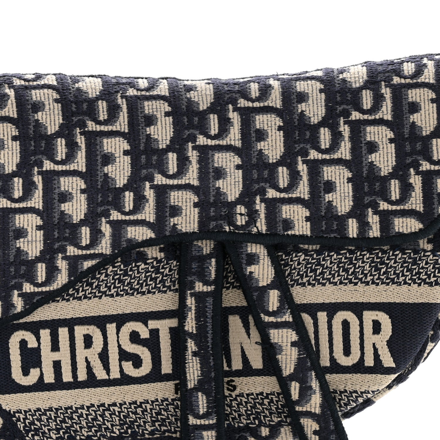 Christian Dior Oblique Embroidered Saddle Bag Blue 8 of 14