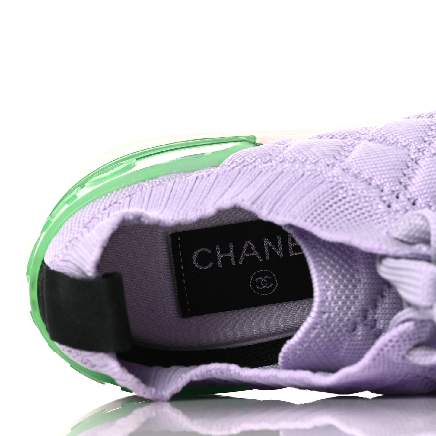 Knit Quilted Womens CC Sneakers 35.5 Light Purple