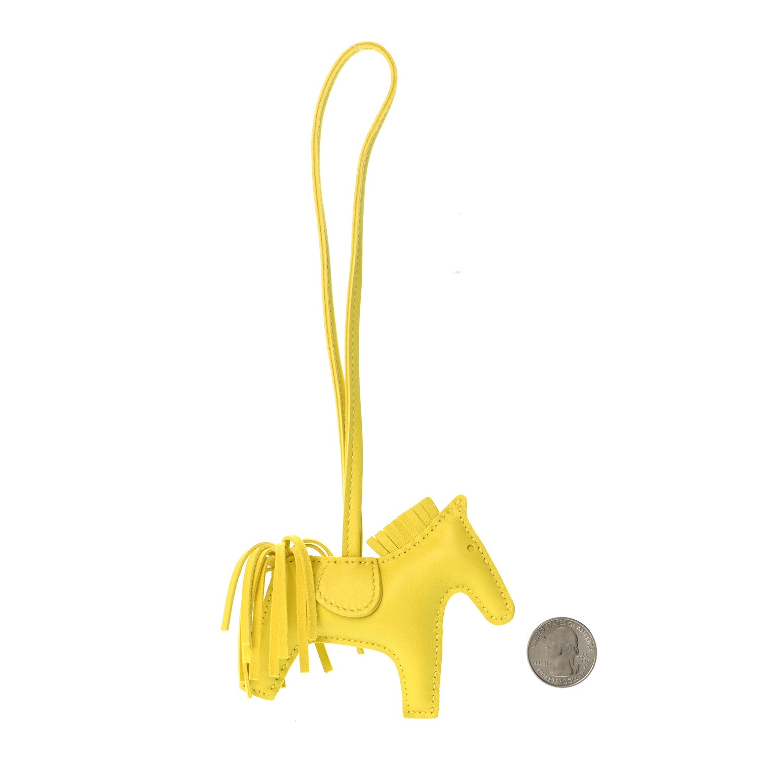 Hermes Milo Lambskin Grigri Rodeo Horse Bag Charm PM Lime 2 of 4