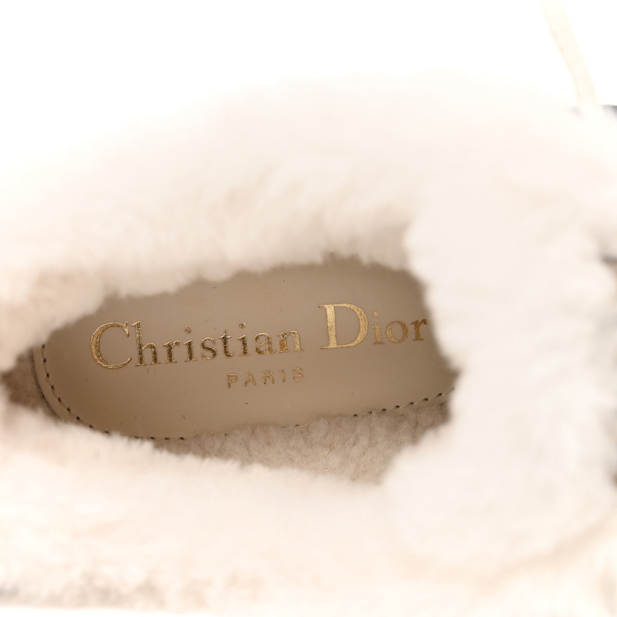 Christian Dior Canvas Oblique Shearling Walk'N'Dior Platform Sneakers  38.5 Deep Blue 6 of 9