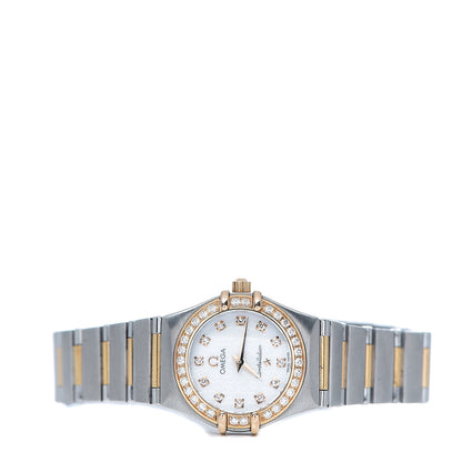 Omega Stainless Steel 18K Red Gold Diamond Bezel Mother of Pearl 23mm Constellation Quartz Watch 895.1203 2 of 5
