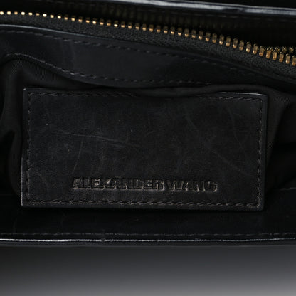 Alexander Wang Calfskin Crocodile Embossed Small Lia Sling Black Pale Gold Hardware 6 of 13