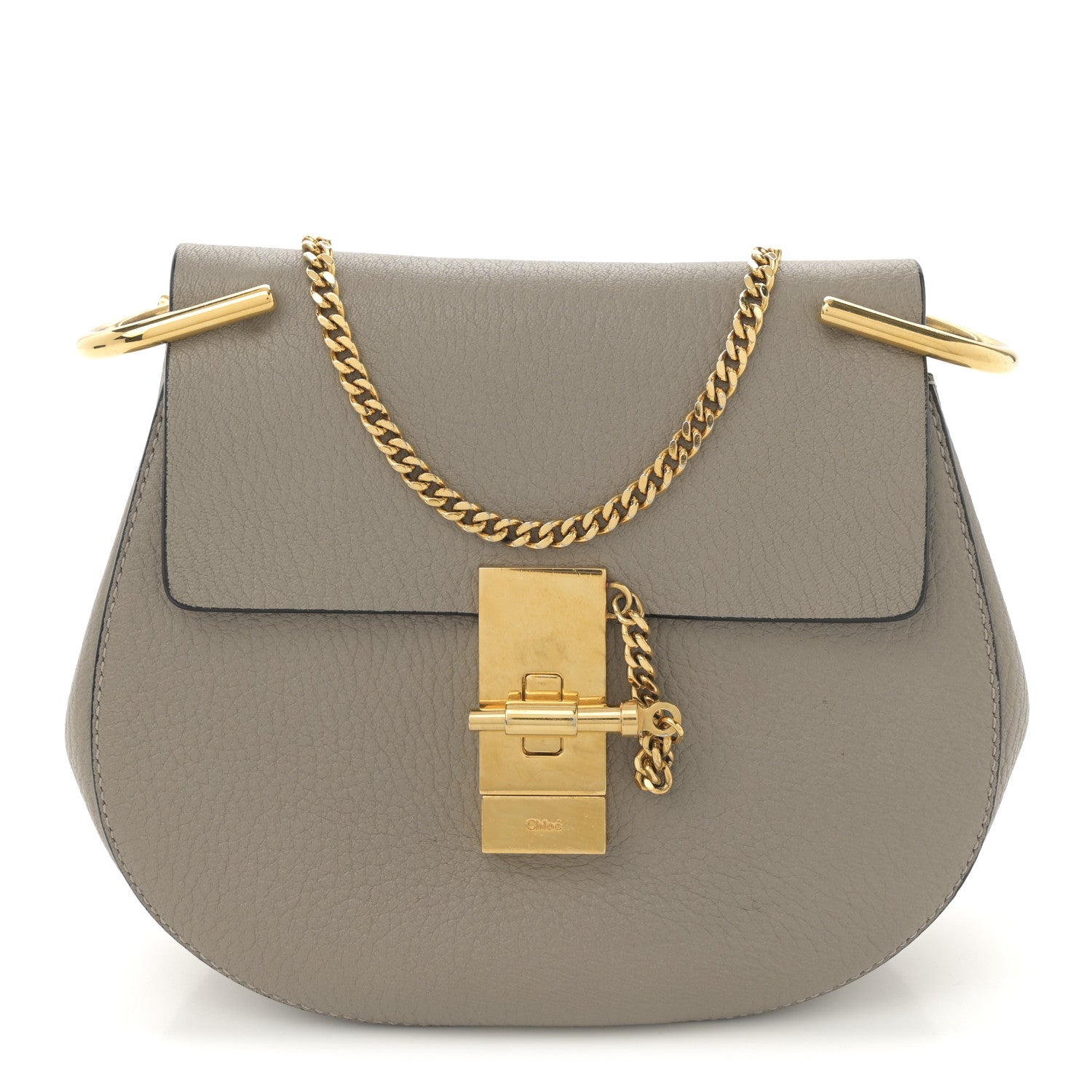 Chloe Grained Lambskin Mini Drew Shoulder Bag Motty Grey 1 of 10