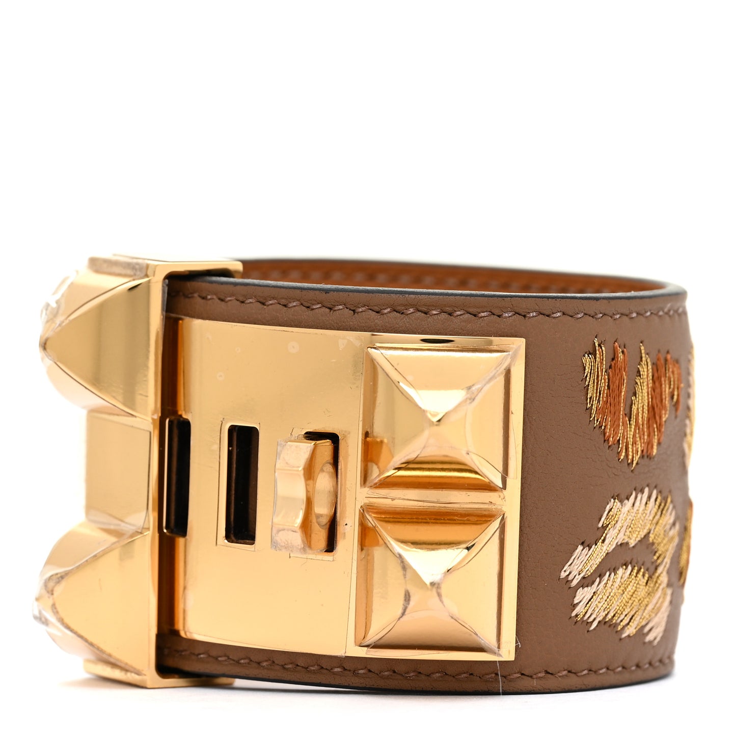 Swift Leopard Embroidered Collier de Chien CDC Bracelet T2 Alezan