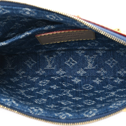Louis Vuitton LV X TM Monogram Denim Cerises Pochette Accessories Blue 5 of 12