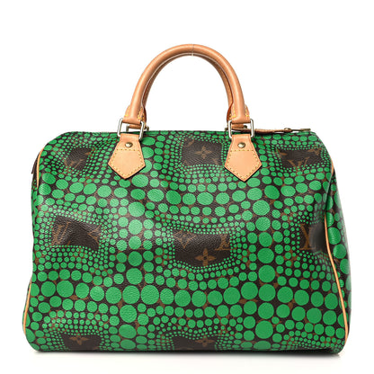 Louis Vuitton Monogram Kusama Town Speedy 30 Green 1 of 8