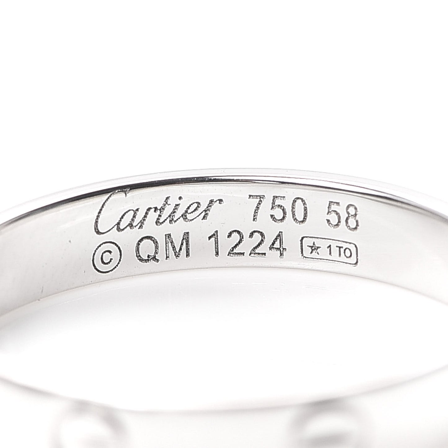 18K White Gold 3.5mm LOVE Wedding Band Ring 58 8.5