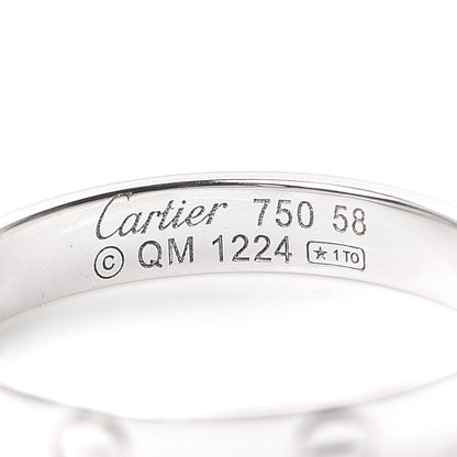 Cartier 18K White Gold 3.5mm LOVE Wedding Band Ring 58 8.5 4 of 4