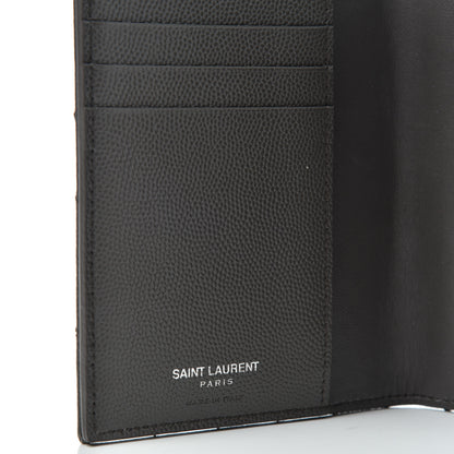Saint Laurent Grain De Poudre Matelasse Chevron Small Monogram Passport Case Earth 6 of 6