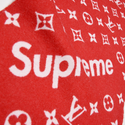 Louis Vuitton X SUPREME Cashmere Wool Monogram Scarf Red 5 of 6