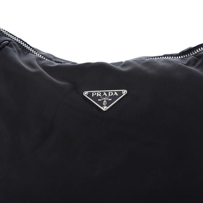 Prada Tessuto Nylon Saffiano Hobo Black 10 of 11