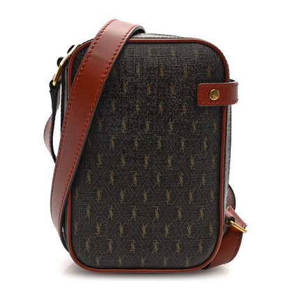 Saint Laurent Canvas Smooth Calfskin Le Monogramme Crossbody Pouch Chestnut 1 of 9