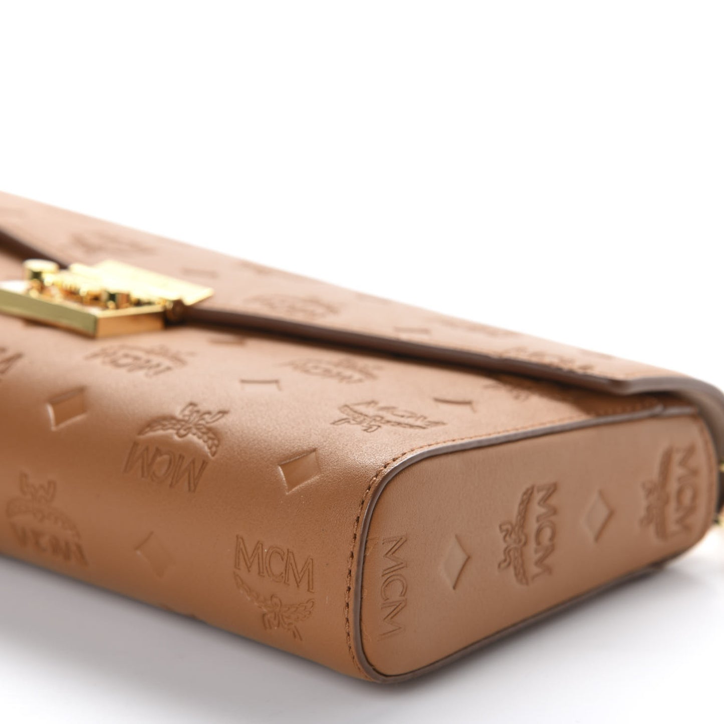 Calfskin Ottomar Monogram Medium Millie Crossbody Bag Cognac