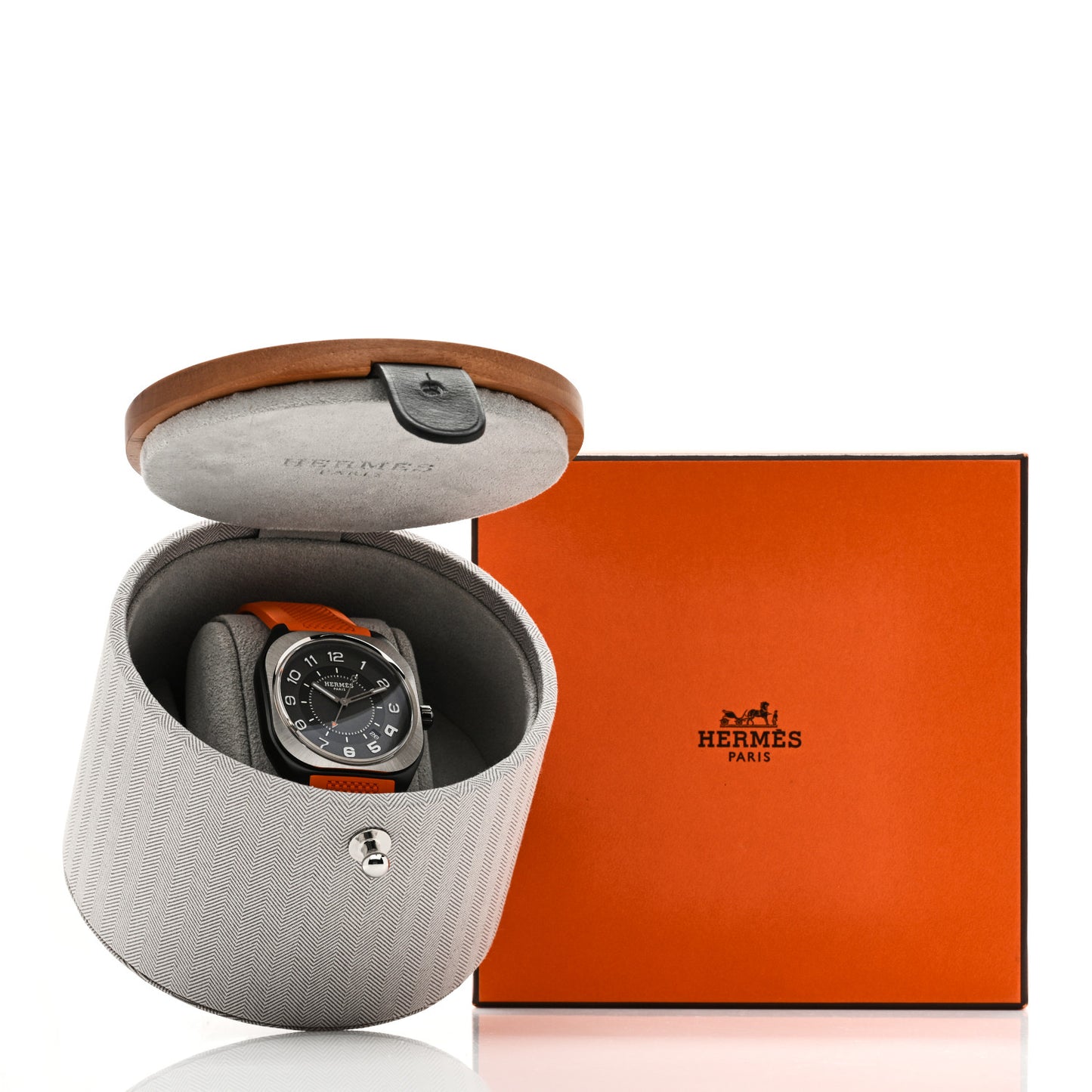 DLC Coated Titanium Rubber 39mm H08 Automatic Watch Orange