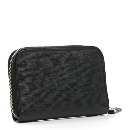 Fendi Vitello Elite Crystal Monster Eyes Mini Zip Around Wallet Black 3 of 8