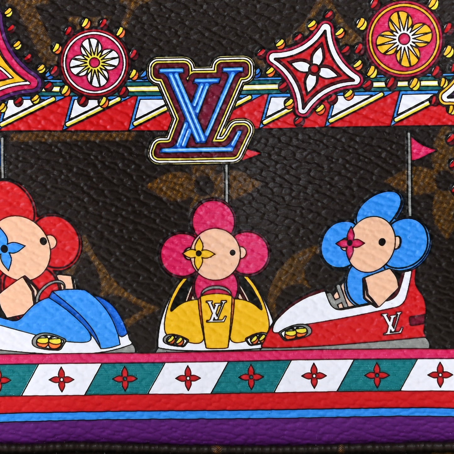 Monogram 2020 Christmas Animation Bumper Cars Mini Pochette Accessories Coquelicot