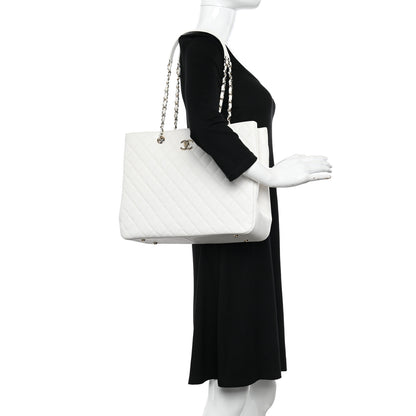 Chanel Caviar Quilted Large Classic Shopping Tote White 2 of 10
