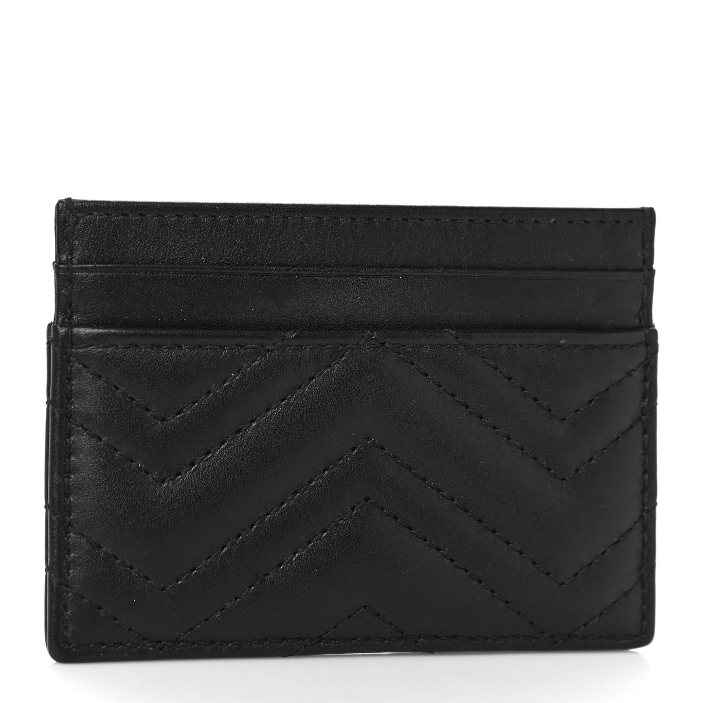 Calfskin Matelasse GG Marmont Card Holder Black