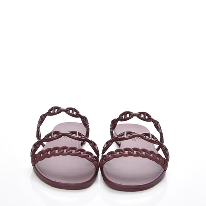 Hermes TPU Rivage Sandals 35 Bordeaux 2 of 8