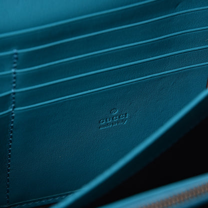 Gucci Velvet Matelasse GG Marmont Chain Wallet Pavone Cyan 5 of 9