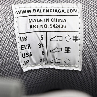 Balenciaga Metallic Calfskin Mesh Nylon Womens Track Sneakers 38 Silver 7 of 9