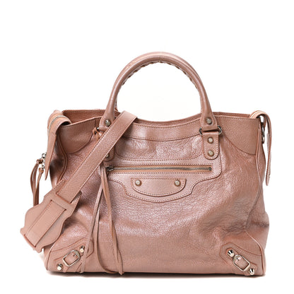 Balenciaga Pearlescent Goatskin Classic Palladium Hardware Velo Rose Rose Light 1 of 11