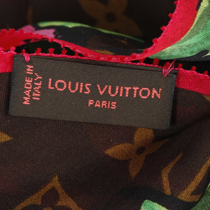 Louis Vuitton Silk Monogram Roses Scarf Marron 6 of 9