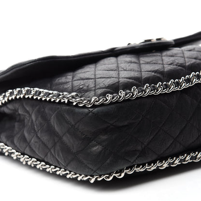 Chanel Washed Lambskin Quilted Maxi Chain Around Flap Black 6 of 10