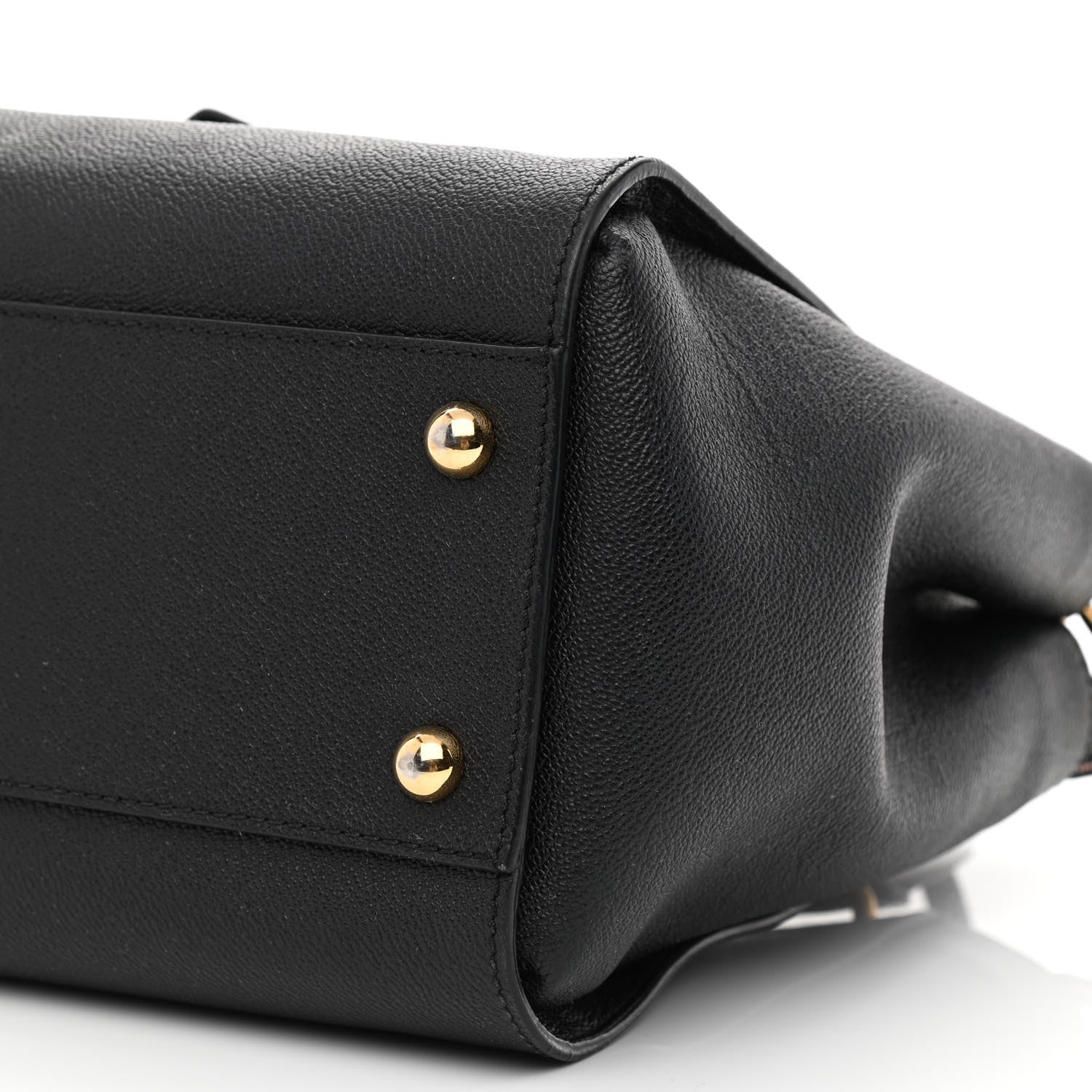Burberry Soft Grain Calfskin Medium Buckle Tote Black 11 of 12