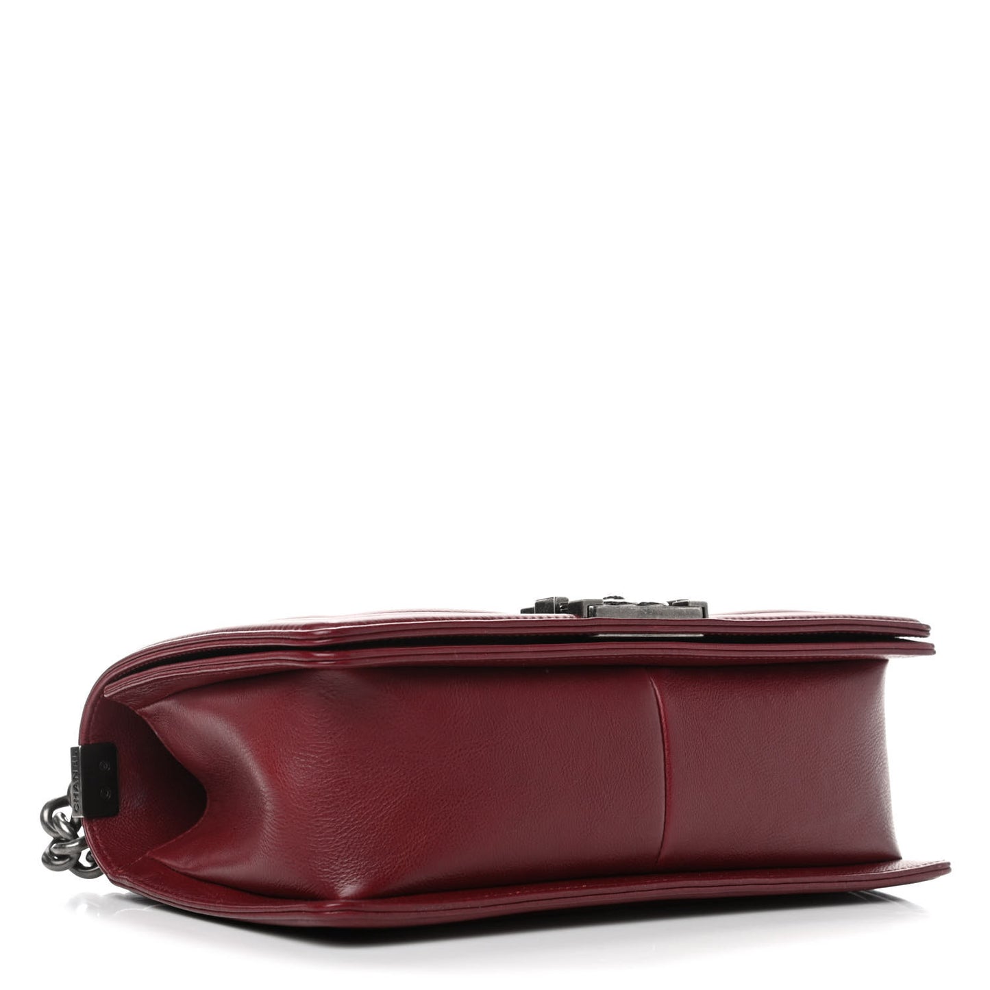 Calfskin Double Stitch Medium Boy Flap Burgundy