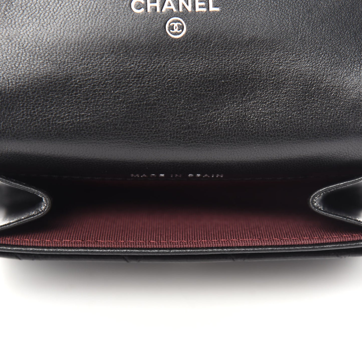 Lambskin Quilted Flap Card Holder Black