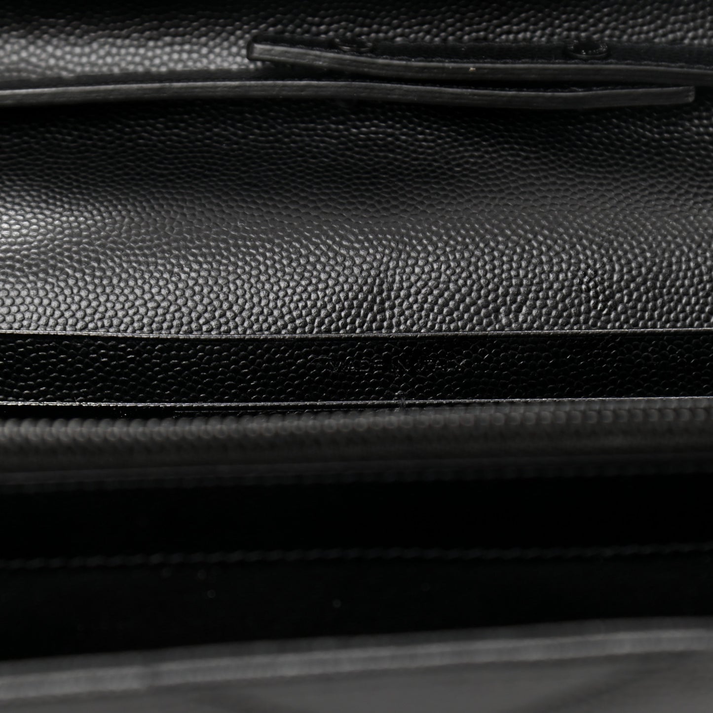 Grain De Poudre Matelasse Chevron Monogram Chain Wallet Black