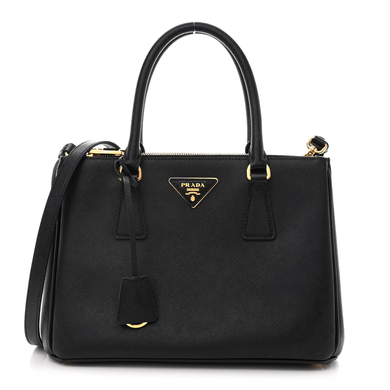 Prada Saffiano Small Galleria Double Zip Tote Black 1 of 16