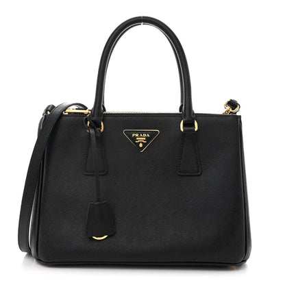 Prada Saffiano Small Galleria Double Zip Tote Black 1 of 16