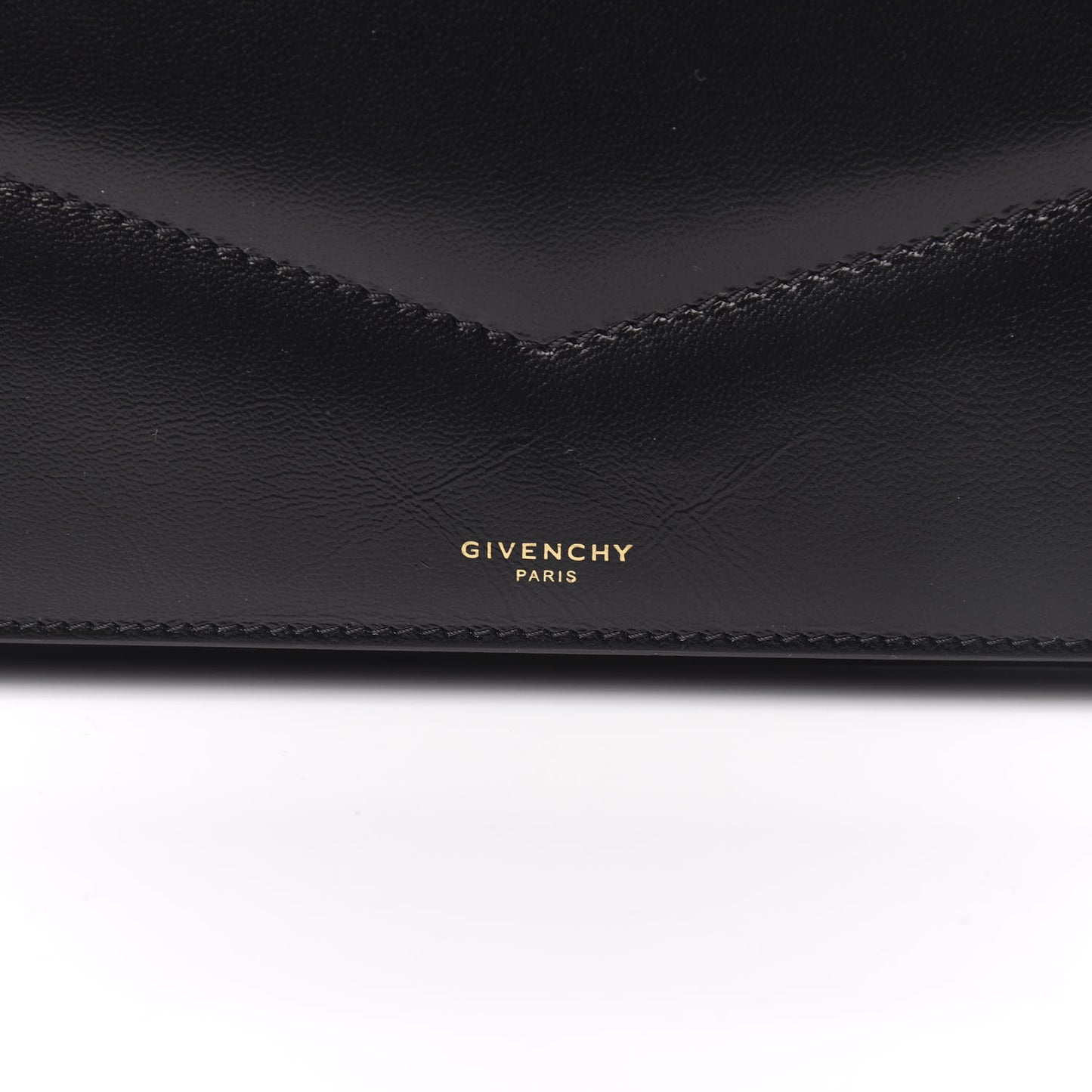 Goatskin Edge Chain Wallet Black