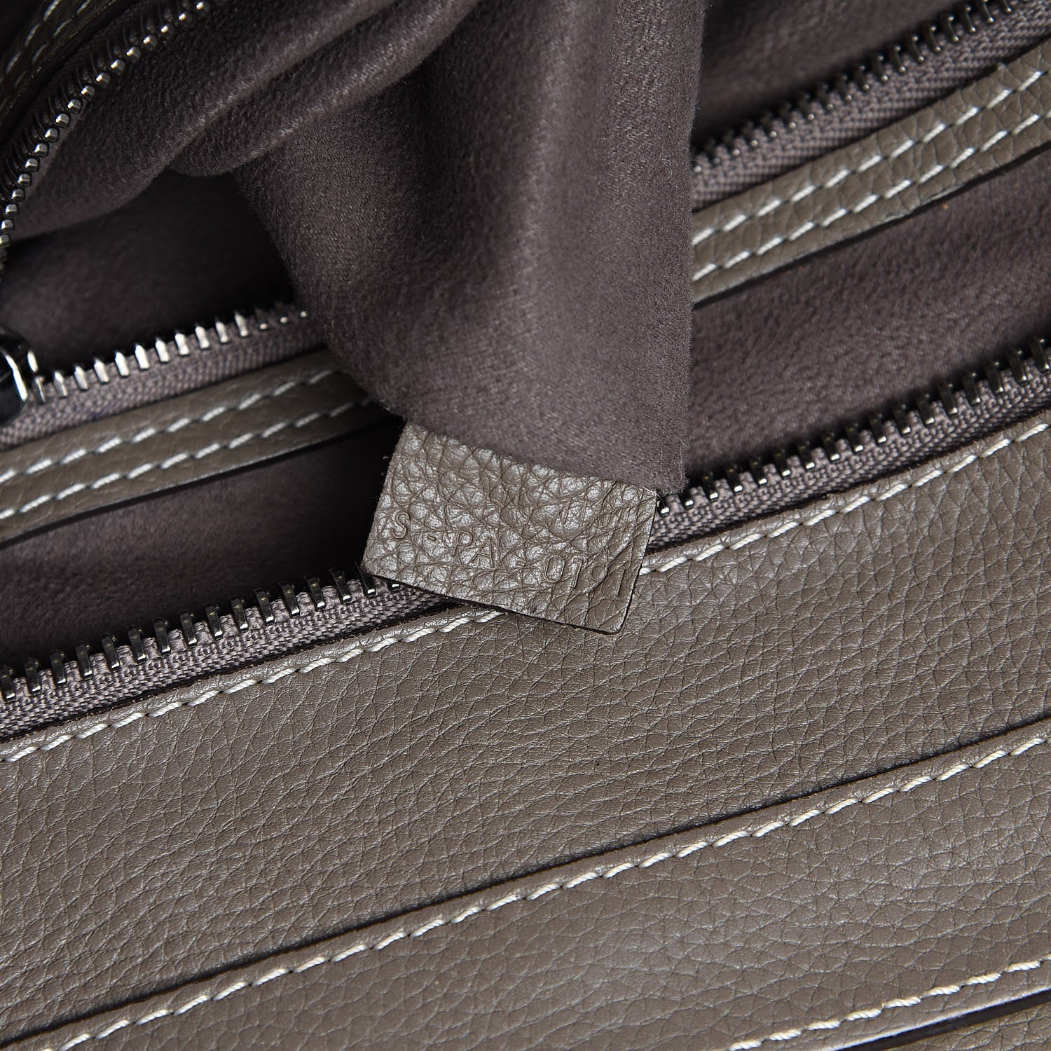 Celine Drummed Calfskin Mini Luggage Souris 7 of 14