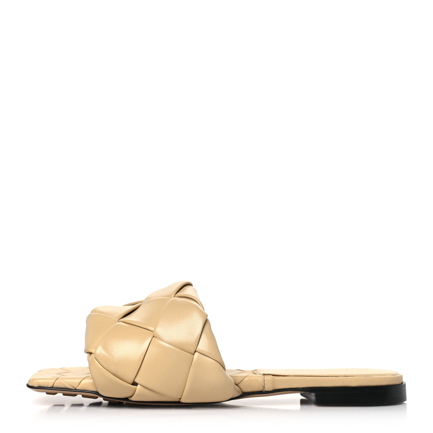 Bottega Veneta Nappa Maxi Intrecciato Lido Flat Sandals 37 Cane Sugar 1 of 8
