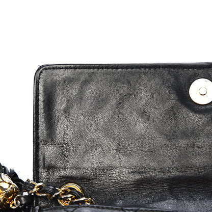 Chanel Lambskin Quilted CC Tassel Shoulder Flap Black 8 of 15