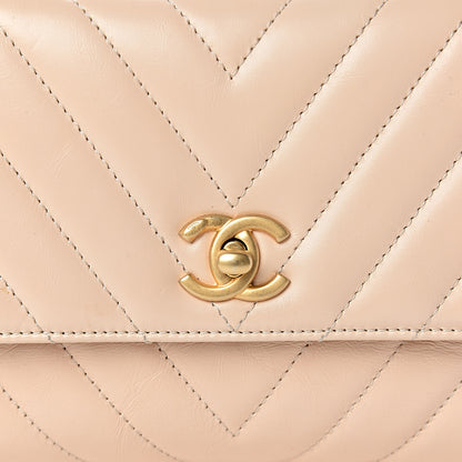 Chanel Calfskin Lizard Chevron Quilted Mini Coco Handle Flap Beige 10 of 10