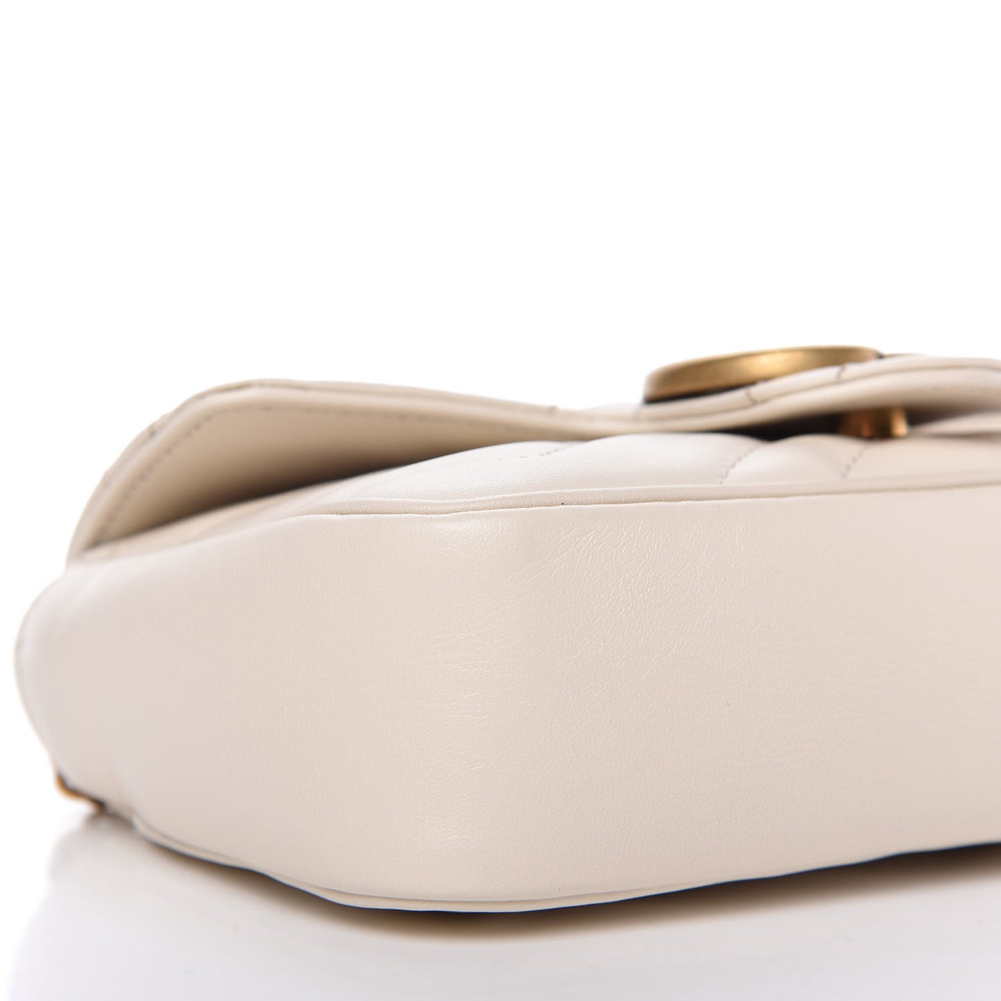 Calfskin Matelasse Super Mini GG Marmont Shoulder Bag White