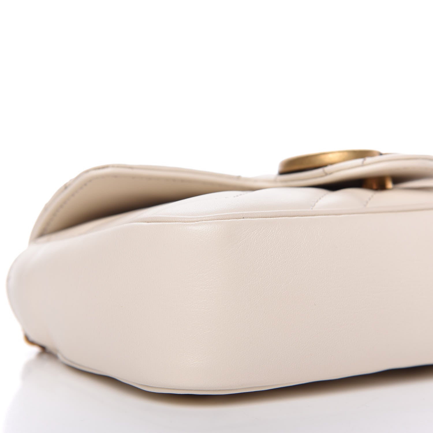 Gucci Calfskin Matelasse Super Mini GG Marmont Shoulder Bag White 6 of 10