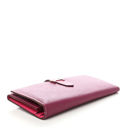 Hermes Epsom Bi-Color Tri-Fold Bearn Wallet Tosca Rose Tyrien 4 of 6