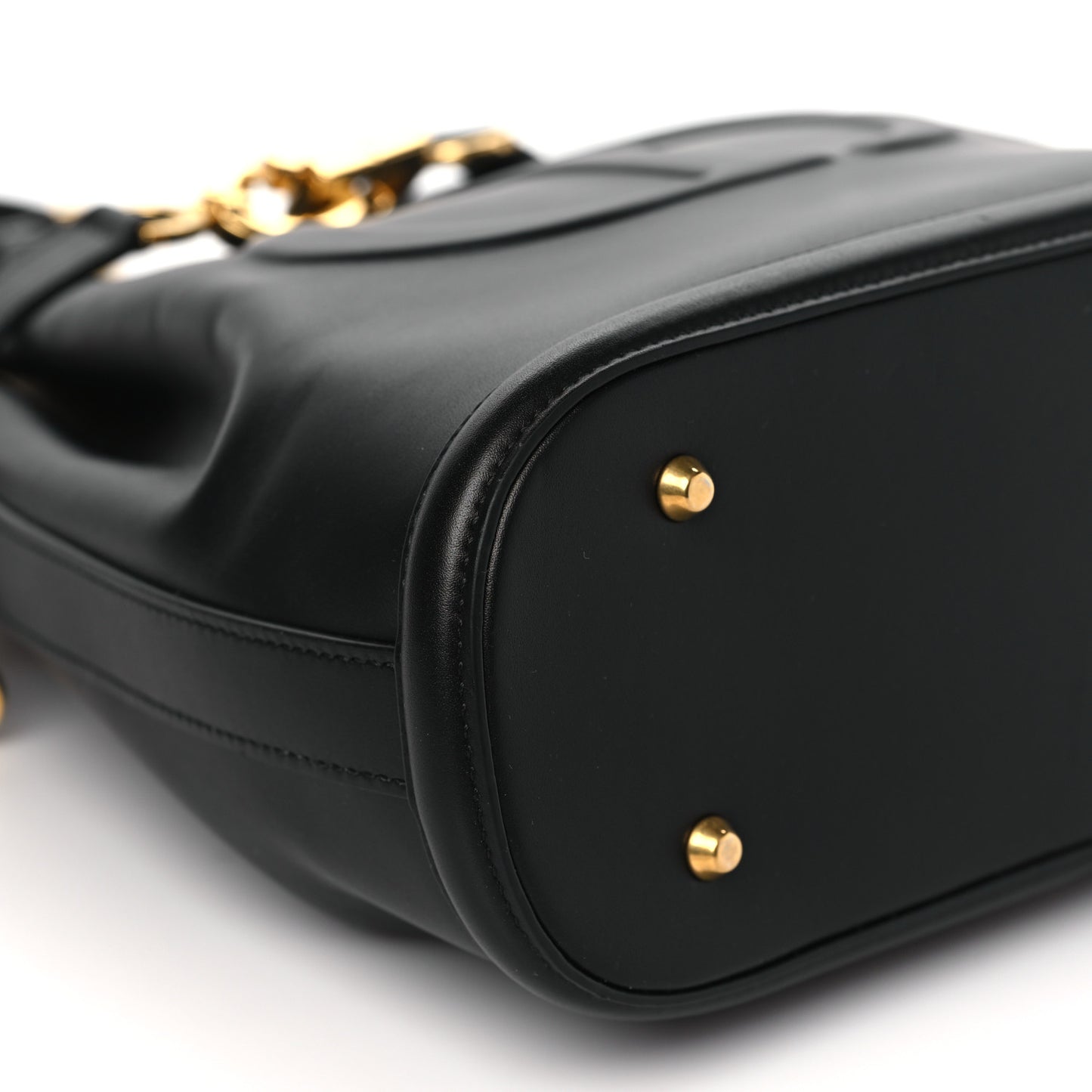Calfskin CD Embossed Medium C'est Chain Bucket Bag Black