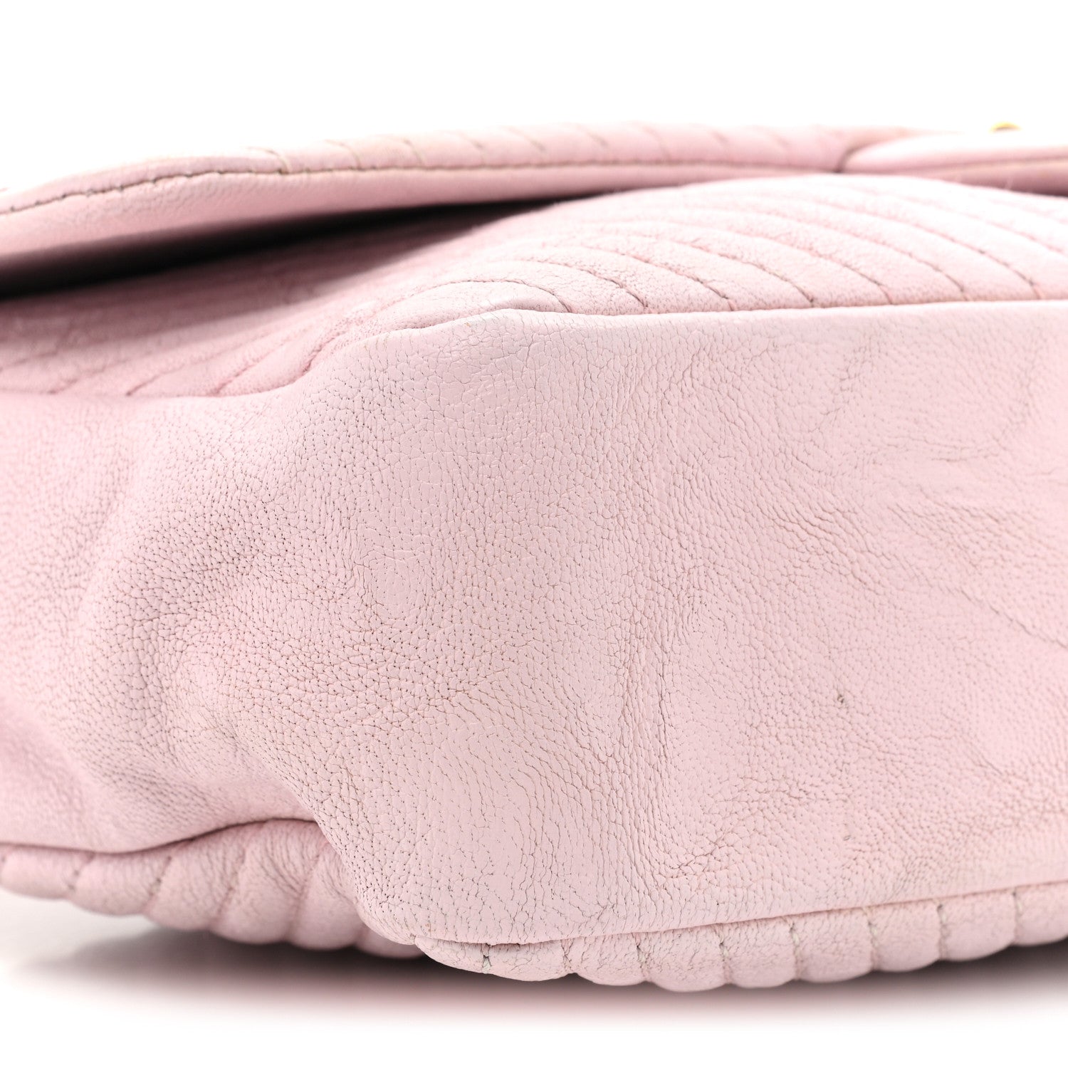 Chanel Wrinkled Lambskin Chevron Quilted Medium Surpique Flap Pink 9 of 11