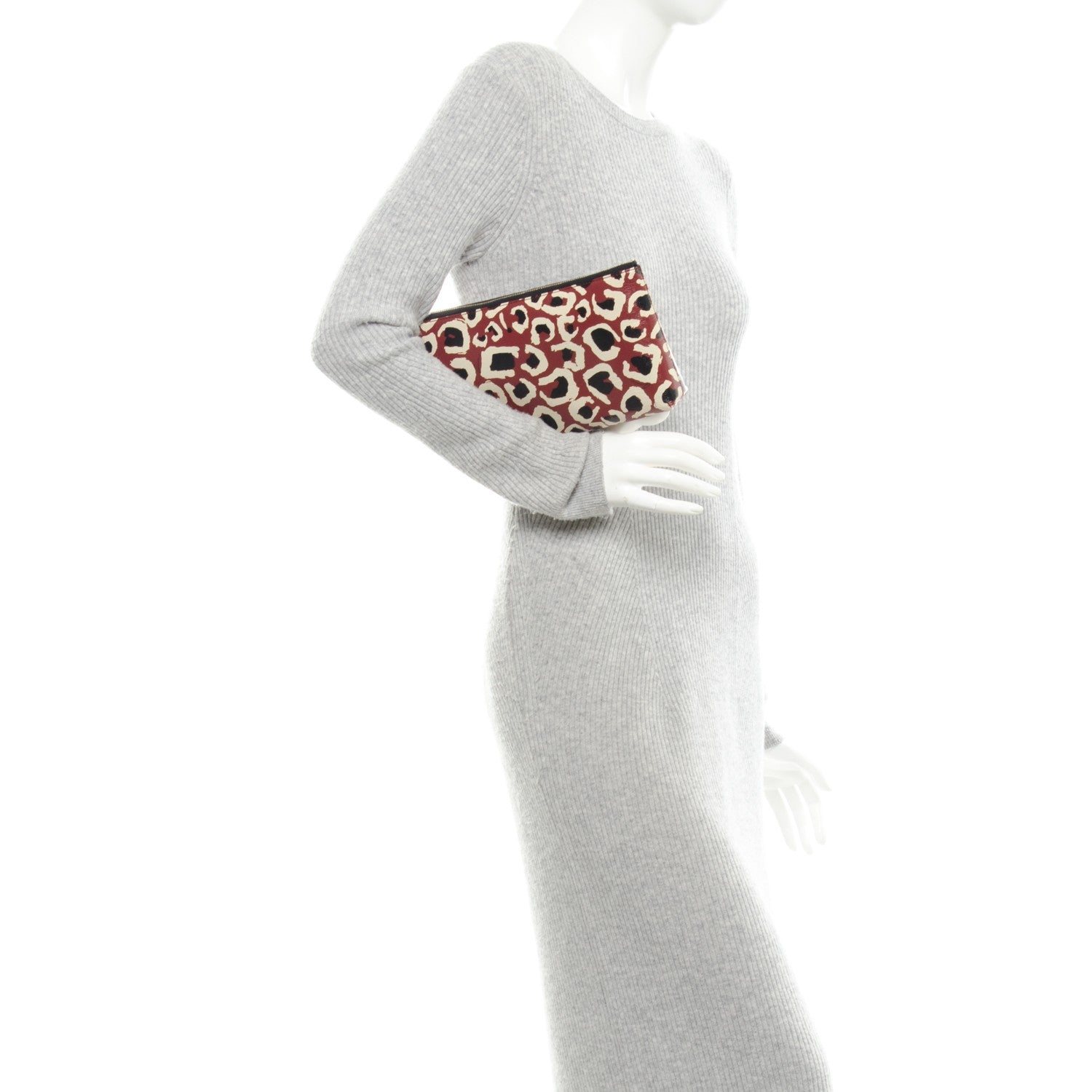 Gucci Patent Leopard Printed Large Pouch Red 2 of 7