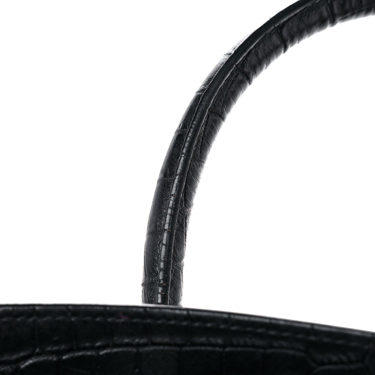 Saint Laurent Calfskin Crocodile Embossed Small Supple Sac de Jour Black 16 of 19