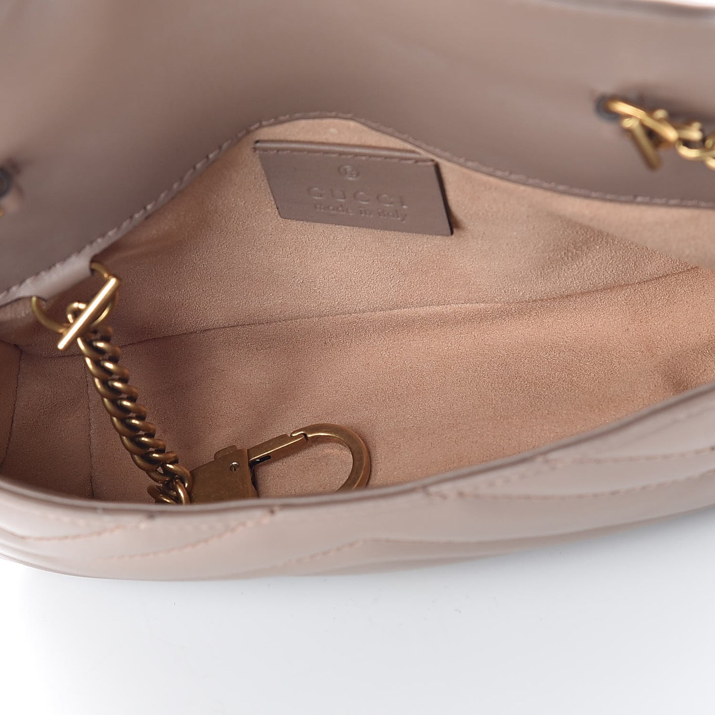Calfskin Matelasse Super Mini GG Marmont Shoulder Bag Porcelain Rose