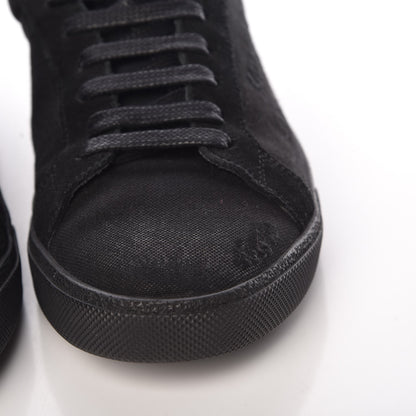 Saint Laurent Distressed Canvas Men's Court Classic Sneakers 40 Black 10 of 11